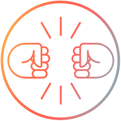 Transparent multicolor Fist Bump Icon