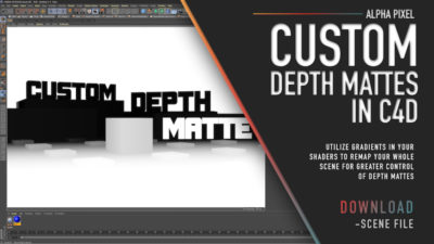Black and White gradient illustrating a depth matte in the Cinema 4D Interface