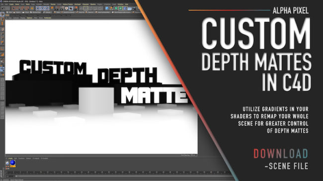 Black and White gradient illustrating a depth matte in the Cinema 4D Interface