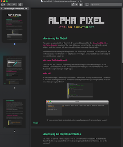 Alpha Pixel C4D Python Cheatsheet