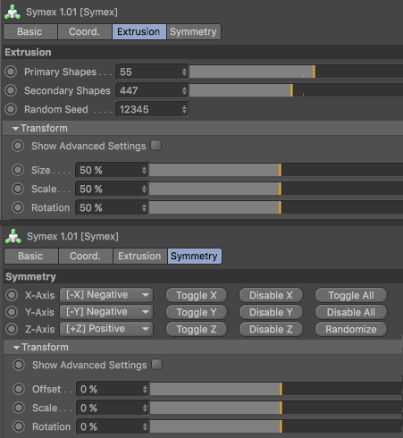 Symex Plugin UI Cinema 4D