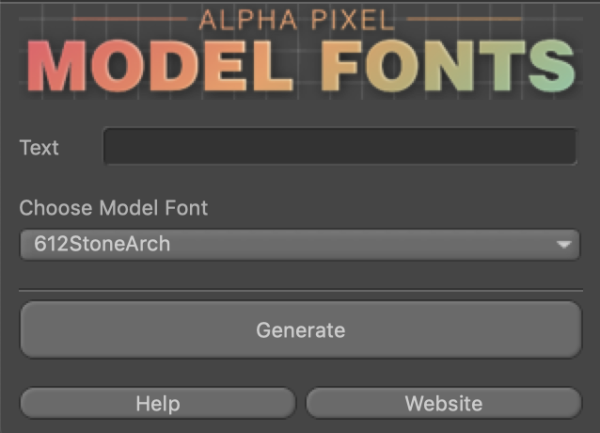 Model Fonts Cinema 4D Plugin | Alpha Pixel